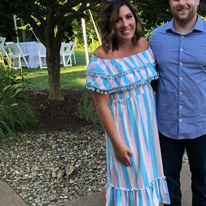 Off the shoulder color block